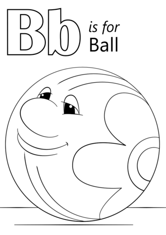 Letter B Is For Ball Coloring Page